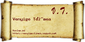 Venyige Tímea névjegykártya